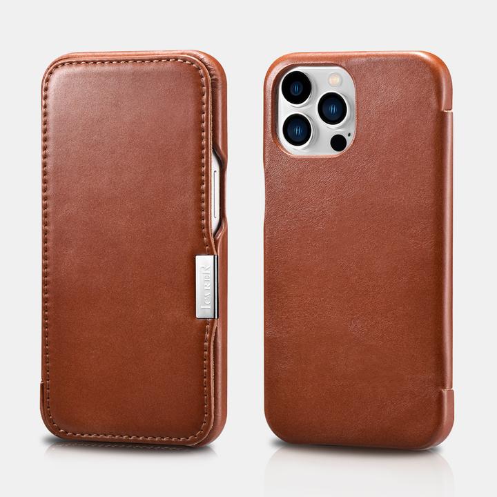 Image du produit iCarer iPhone 15 - étui à rabat en cuir vintage marron WMI15230613 (Apple iPhone 15)