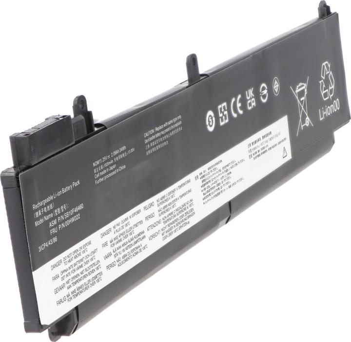 AccuCell Akku Lenovo ThinkPad T470s, T460s, 00HW023, lange Bauform (2100 mAh)