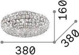 Image du produit Ideal lux KING G9 plafonnier 5x ⌀380mm dimmable chrome blanc chaud 075419 (370 lm, G9)