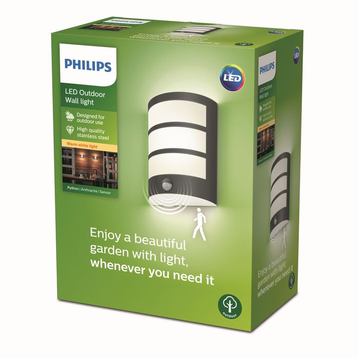 Actual product image Philips Python wall lamp (450 lm, IP44)