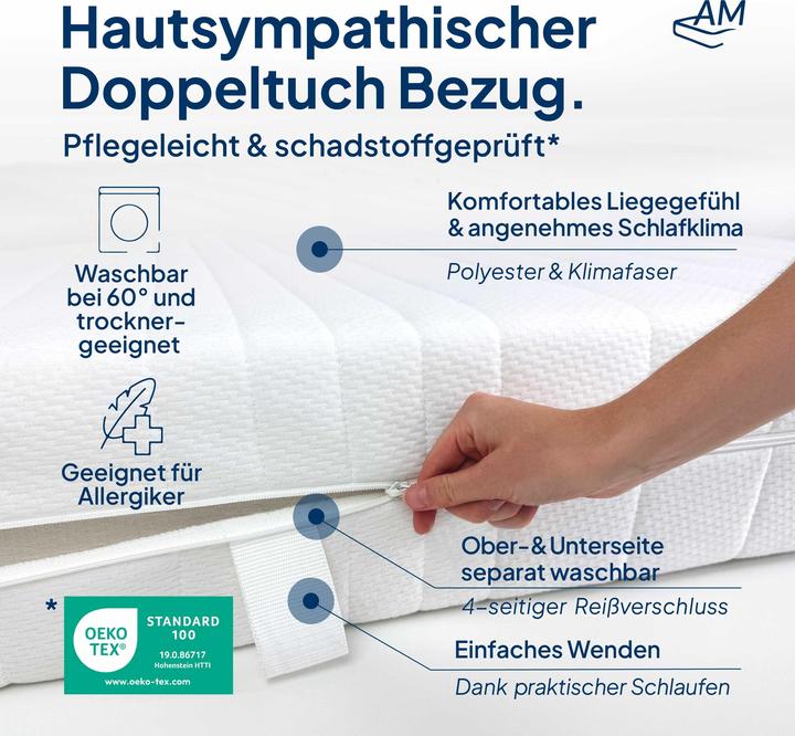 Image du produit AM Qualitätsmatratzen Orthopédique 7 zones (180 x 200 cm, Noyau de printemps)