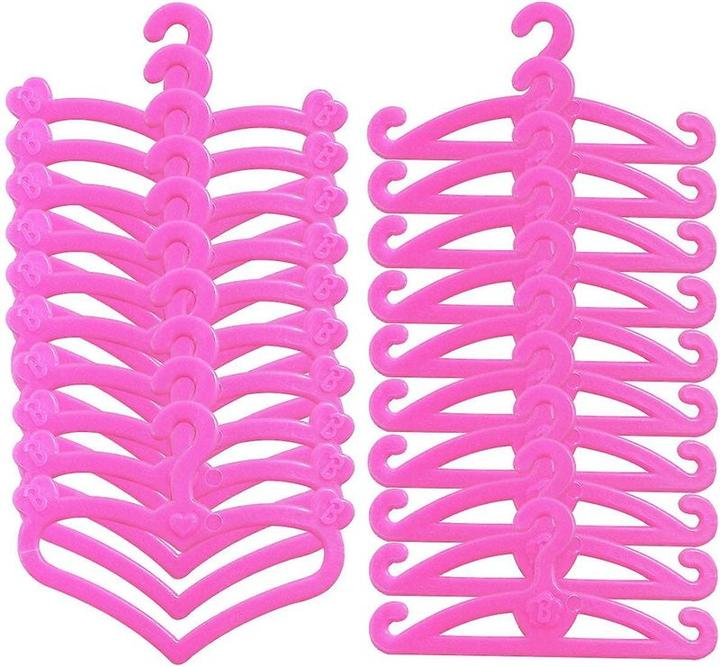 Immagine prodotto Hermex 20 pezzi gancio per bambola Barbie Appendiabiti rosa Accessori