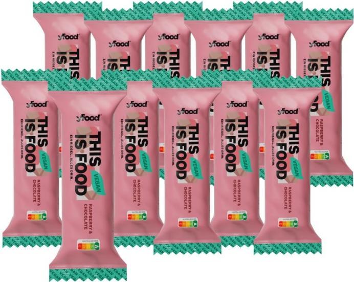 Actual product image YFood Vegan Protein Bar Raspberry & Chocolate 60g (Chocolate, Raspberry, 12 pcs., 720 g)