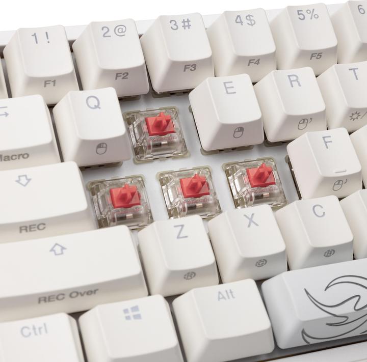 Actual product image Ducky One 2 Pro Mini White Edition Gaming Keyboard, RGB LED - Cherry Silent Red (US) (US, Cable)
