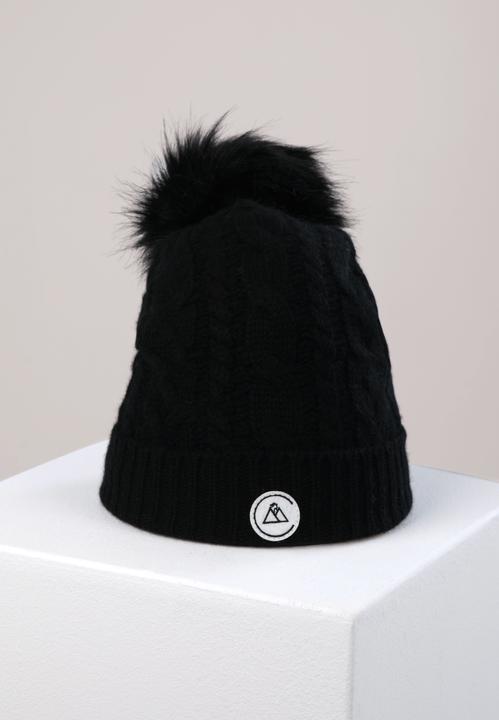 Produktbild Cash-Mere Kaschmir Mütze mit Zopfmuster und Bommel (One Size)