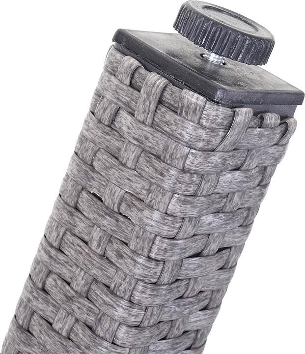 Actual product image Swisshandel24 Poly Rattan Garden Table Cava, Dining Table with Glass Top, 160x90x74cm - Grey (160 cm)