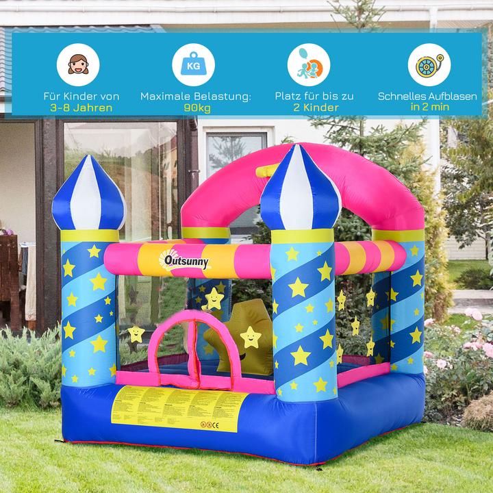 Produktbild Outsunny Kinderhüpfburg im Schloss- und Sternen Design