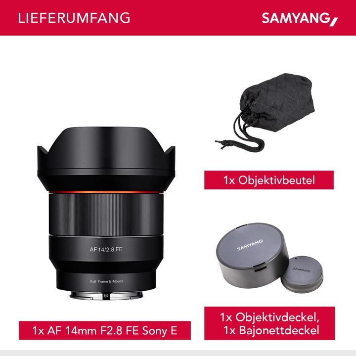 Image du produit Samyang AF 14mm F2.8, Sony E-Mount (Sony E, Plein format, APS-C / DX)