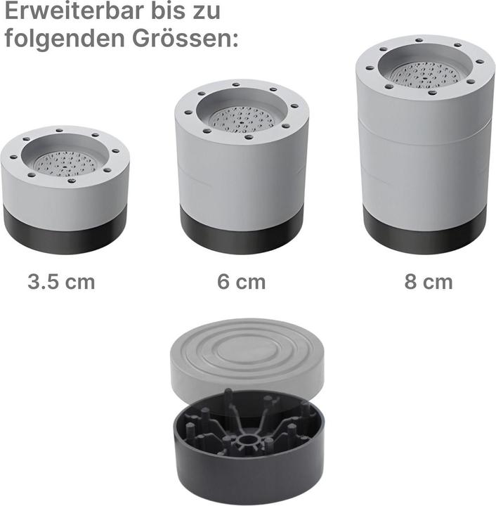 Actual product image Hermex Vibration Dampers 4-Pack Extension Anti-Vibration Feet