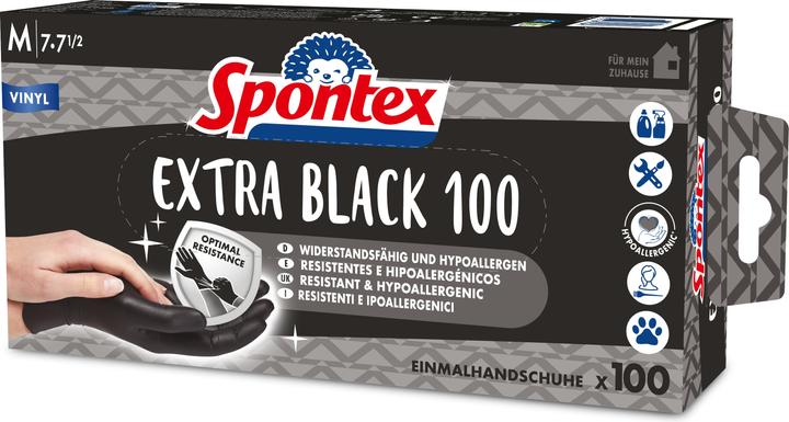 Immagine prodotto Spontex Guanti monouso Extra Black 100 in vinile taglia M