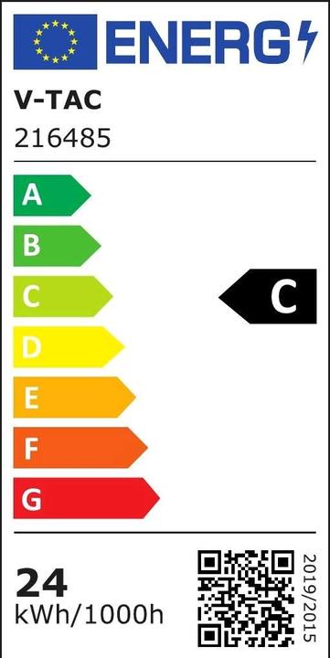 Label énergétique V-TAC VT1524 Armature LED étanche XSérie 1200mm 24W 4000K 160lmW (3840 lm)