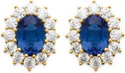 Actual product image Lara Gold plated EARRINGS - ZIRCONIA - S. SAPPHIRE