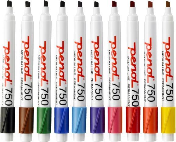 Penol 750 Marqueur permanent Ciseau, Violet (e) (Multicolore, 5 mm, 10 x)