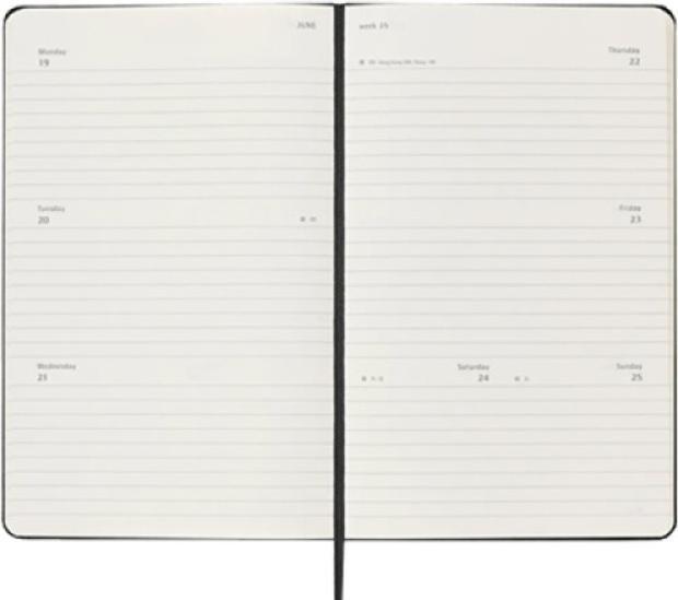 Actual product image Moleskine Schüleragenda Hard Cover Weekly Horizontal (13 x 21 cm, English)