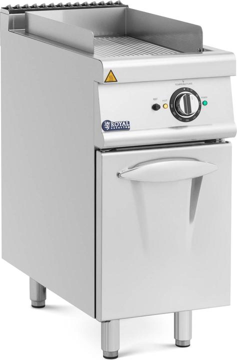 Produktbild Royal Catering Elektro-Grillplatte mit Unterschrank 5,4 kW geriffelt 50 - 300 °C Edelstahl (5.40 kW)