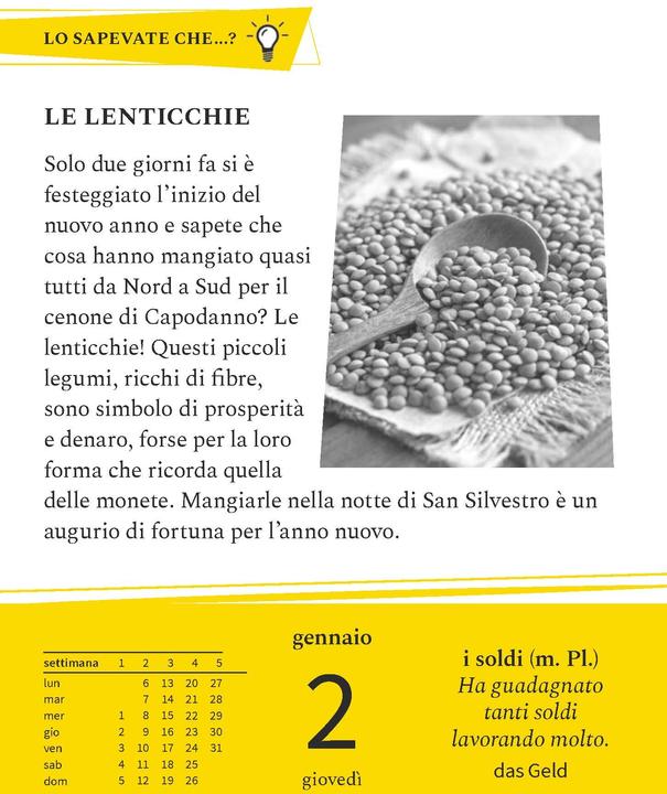 Actual product image Langenscheidt Italian language calendar 2025 (German, Italian)