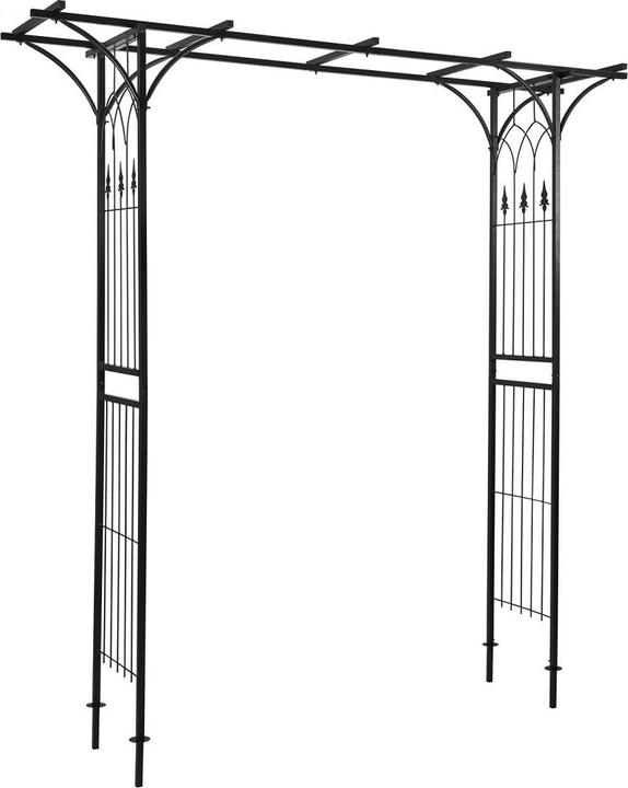 Produktbild Dema Rosenbogen Torbogen Gartentor Rosengitter Rankhilfe Rankgitter Metall schwarz (204 cm, 204 cm)
