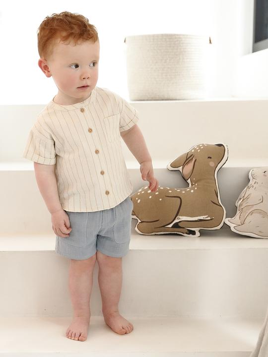 Produktbild Vertbaudet Baby-Set: Hemd in Leinenoptik & Shorts (74)