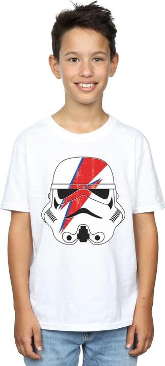 Actual product image Star Wars Boys Glam Stormtrooper Lightning Bolt Cotton T-Shirt (140, 146)