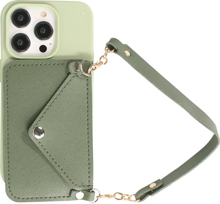 Produktbild PhoneLook Hülle Soft-Touch-Silikon mit Karten- oder Geldfach aus Leder und integriertem Lanyard (Apple iPhone 14 Pro Max)