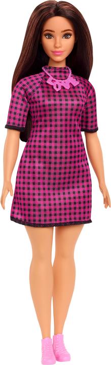 Image du produit Barbie Poupée Fashionistas en robe rose et noire à carreaux
