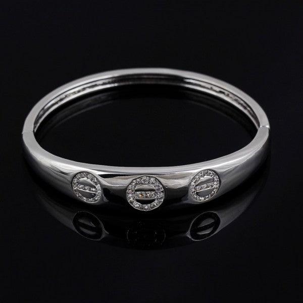 Produktbild Hermex LUXUS mit Platin veredelt Armreifen Armband Charms Zirkonia - Platin (Kupfer-Nickellegierung)