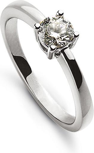 Image du produit Muau Bague solitaire 4 poignées en or blanc 750, brillants 0.33ct. (54, 950 Platine)