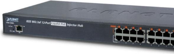 Immagine prodotto Planet POE-1200G Power Over Ethernet Injector Hub (802,3at (PoE+), 802.3af (PoE), 220 W)