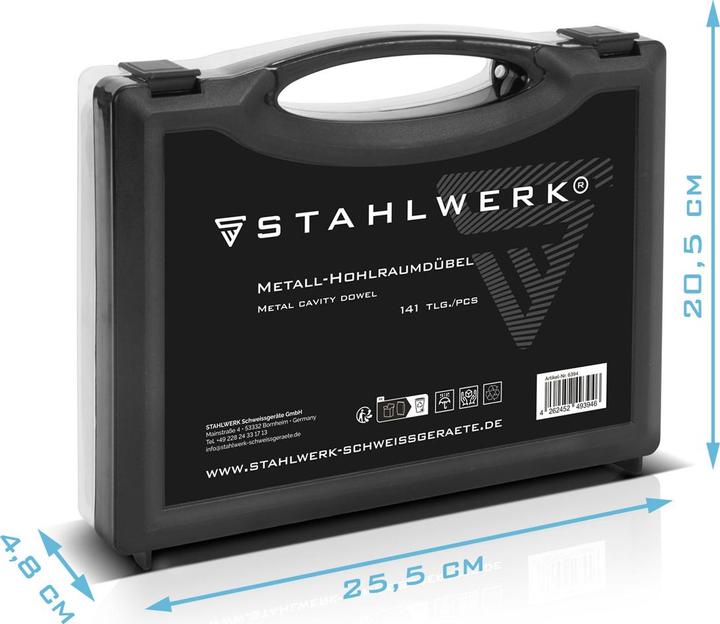 Produktbild Stahlwerk Metall-Hohlraumdübel 141-teiliges Set mit vormontierten Schrauben (141 Stk.)