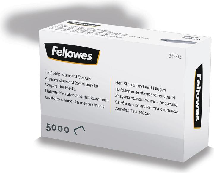 Fellowes Heftklammer 26/6 5000 Stück, Halbstreifen (5000 x)