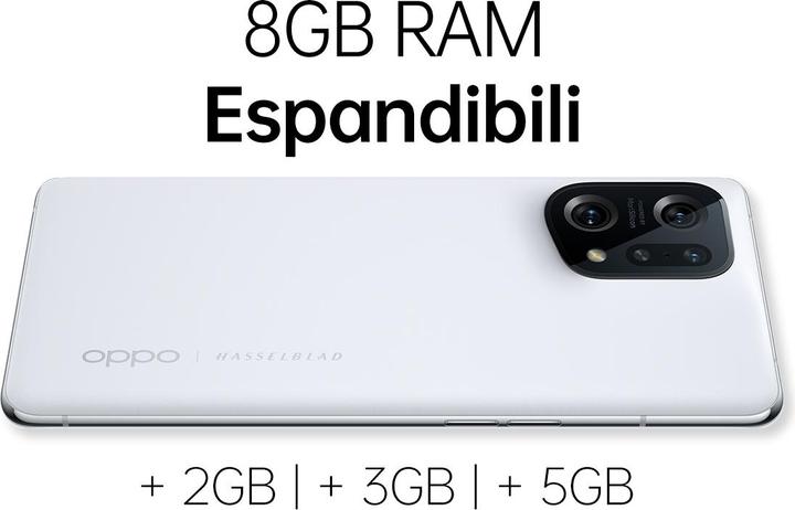 Actual product image OPPO Find X5 (256 GB, White, 6.55", SIM + eSIM, 50 Mpx, 5G)