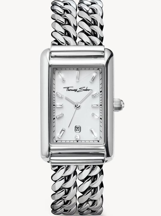 Image du produit Thomas Sabo Damenuhr rechteckig silberfarben (Montre analogique)