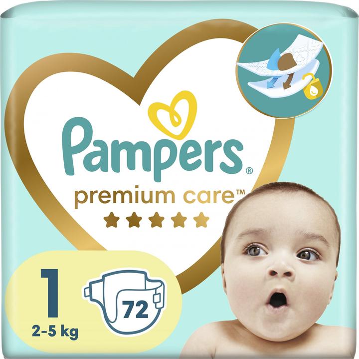 Actual product image Pampers Premium Care (Size 1, Pack, 72 Piece)
