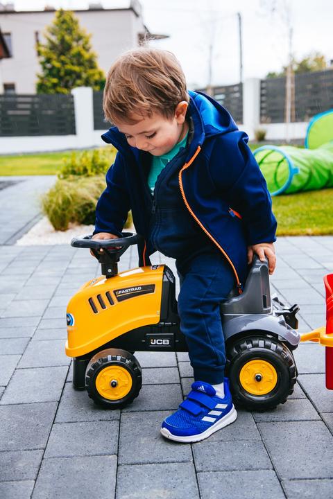 Actual product image Falk Toys JCB Orange tractor with trailer