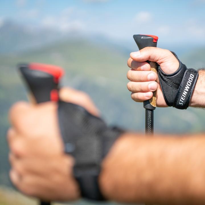 Image du produit Steinwood Carbon Nordic Walking Stöcke verstellbar mit Teleskop und Klemmverschluss mit extra Gummipuffer (135 cm)