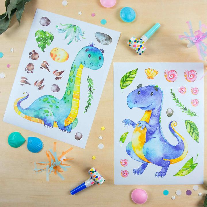 Immagine prodotto Papierdrachen Tatuaggi da parete - Dinosauri - Set 5 (2 x 22 x 32 cm)