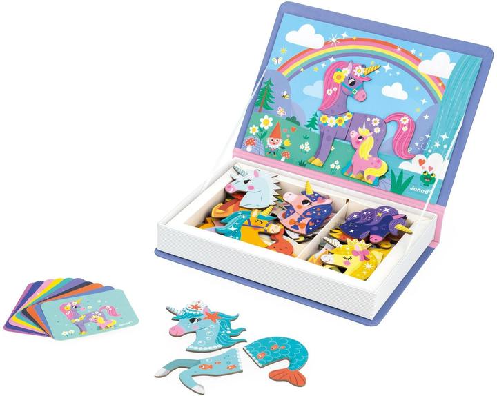 Produktbild Janod Magnetbuch Einhorn (Deutsch, Französisch, Italienisch, Englisch)