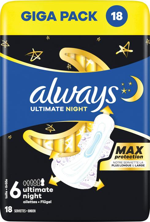 Actual product image Always Ultimate Night (18 x, Sanitary pads)