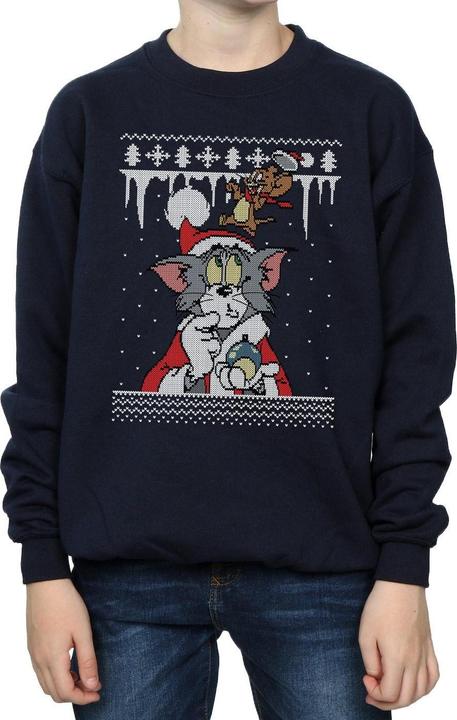 Actual product image Tom & Jerry Boys Christmas Fair Isle Sweatshirt (152, 158)