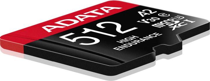 Image du produit Adata High Endurance 512 Go microSDXC (UHS-I U3, Class 10, V30, A2) (512 Go, microSDXC, U3, UHS-I)