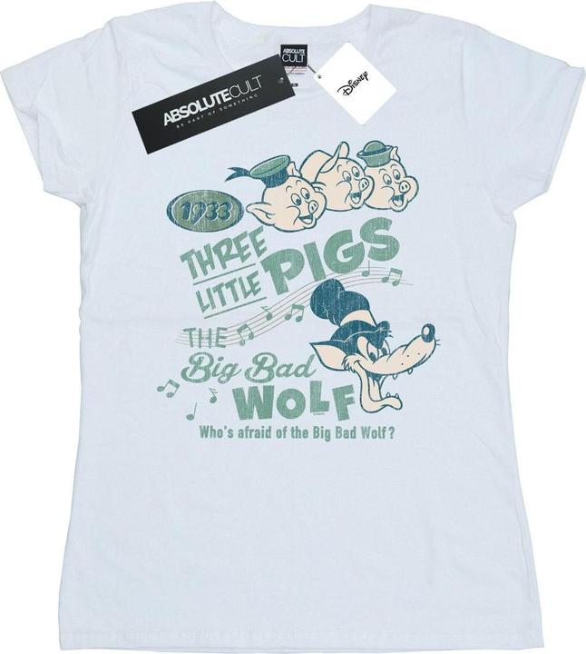 Immagine prodotto Disney Three Little Pigs Who's Afraid Of The Big Bad Wolf Maglietta Donna (XXL)