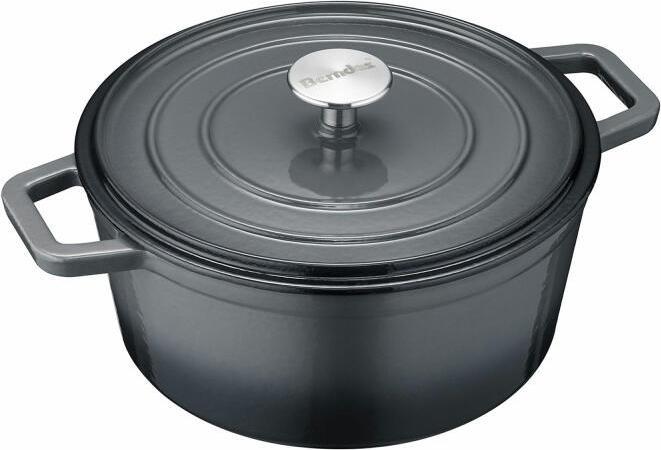 Produktbild Berndes Bräter Cocotte B.IRON Gusseisen rund 24 cm 3,75 Liter schwarz INDUKTION (24 cm, Bräter + Schmortopf, Gusseisen)