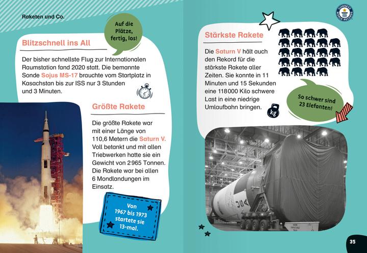 Produktbild Ravensburger Guinness World Records für Erstleser - Weltraum (Rekordebuch zum Lesenlernen) (Deutsch, 2024)