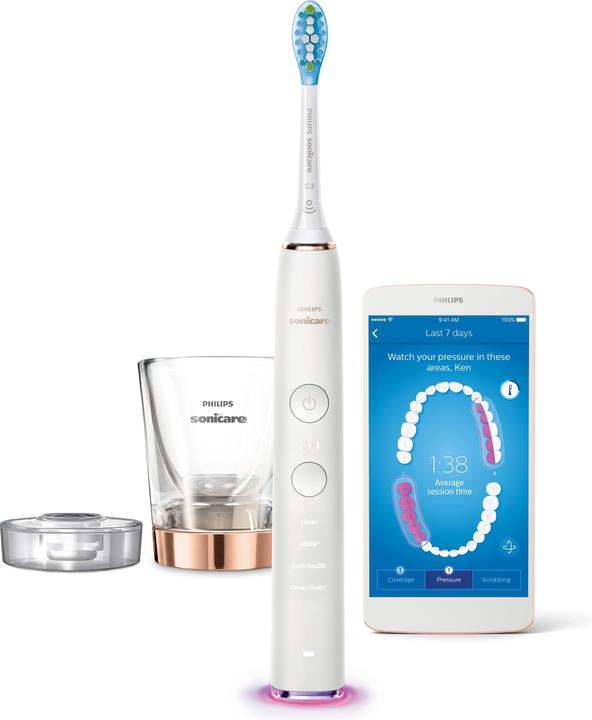 Actual product image Philips HX9901/63 Sonicare Diamondclean Smart 9100 Electric Sonic Toothbrush, App, Rose Gold (Sonic toothbrush)