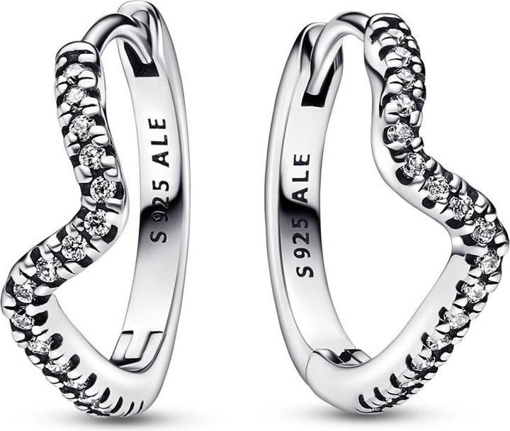 Pandora Funkelnde Welle Creolen (Sterling Silber 925)