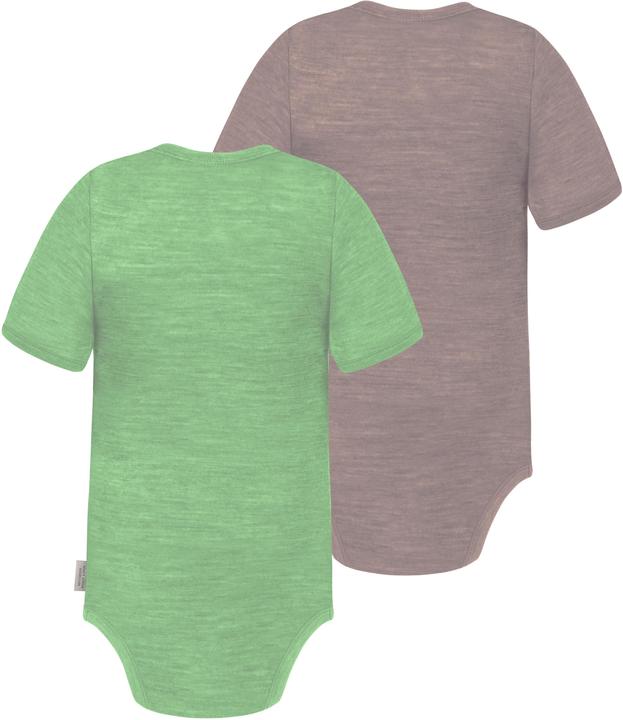 Actual product image Normani Set of 2 baby merino bodysuit short sleeves "Tauranga" - 9293 (86)