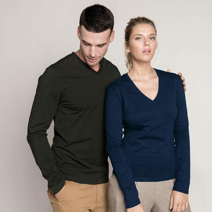 Produktbild Kariban TShirt Slim Fit Langarm VAusschnitt (4XL)
