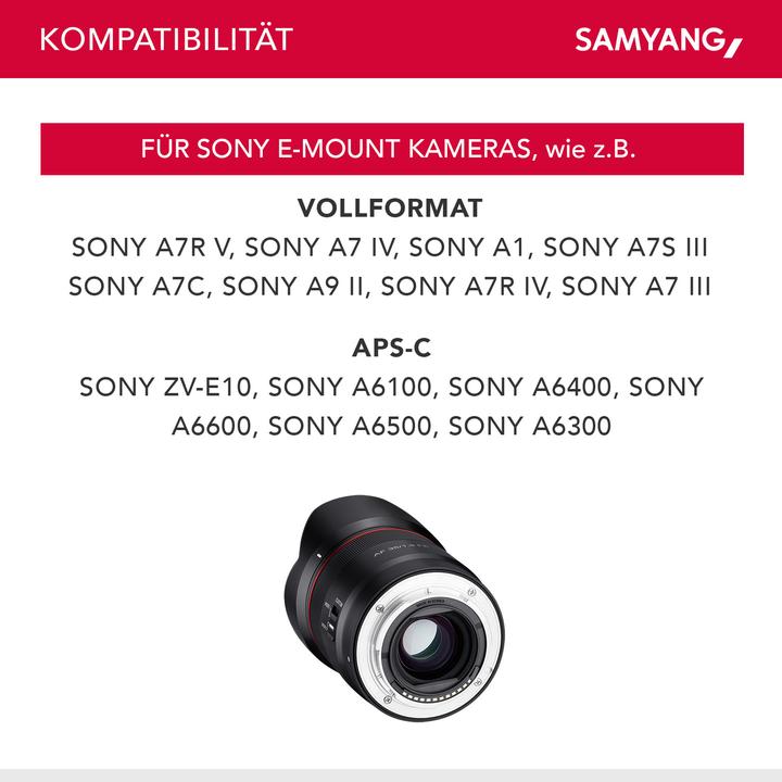 Image du produit Samyang AF 35mm f/1.8 Sony E-Mount (Sony E, Plein format)