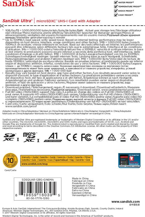 Immagine prodotto SanDisk Ultra microSD A1 (128 GB, microSDXC, U1, UHS-I)