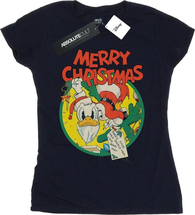 Immagine prodotto Disney Donald Duck Merry Christmas Maglietta Donna (XXL)
